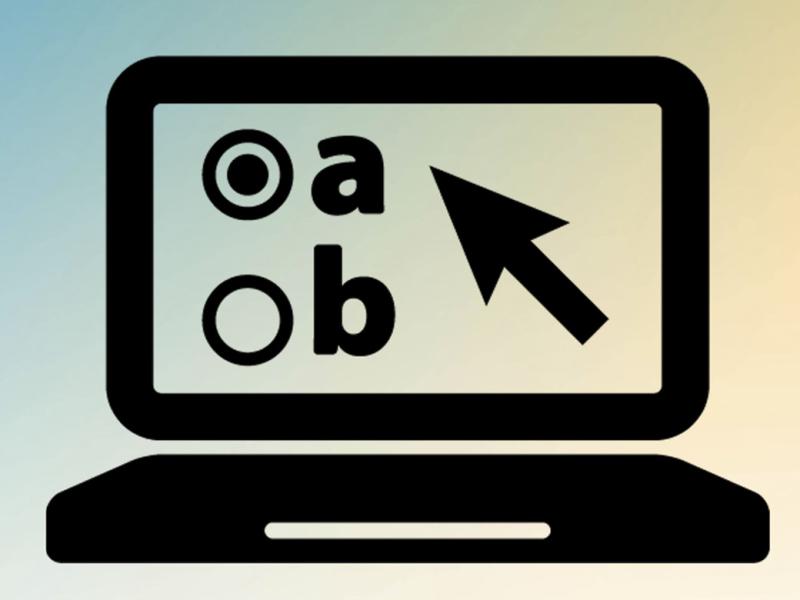 Choice A and B on an online testing option